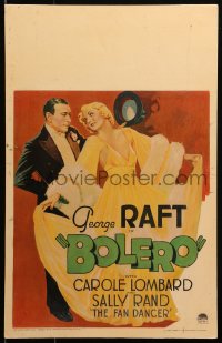3k0075 BOLERO WC 1934 fantastic art of George Raft in tuxedo with glamorous sexy Carole Lombard!