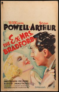 3k0080 EX-MRS. BRADFORD WC 1936 romantic art of detective William Powell + Jean Arthur, ultra rare!