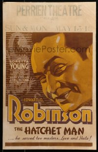 3k0084 HATCHET MAN WC 1932 art of Edward G Robinson, who served 2 masters, love & hate, ultra rare!
