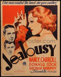 3k0085 JEALOUSY WC 1934 one man wanted sexy Nancy Carroll's heart, but she gave it to another, rare!
