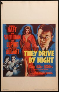 3k0095 THEY DRIVE BY NIGHT WC 1940 Humphrey Bogart, Raft, Ann Sheridan & Lupino from 6-sheet, rare!