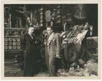 3m0124 THINGS TO COME candid 8x10 still 1936 H.G. Wells & William Cameron Menzies on car crash set!