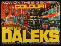 3m0001 DR. WHO & THE DALEKS British quad 1966 Peter Cushing as the Doctor, Wiggins art, ultra rare!