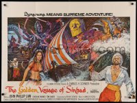 3m0009 GOLDEN VOYAGE OF SINBAD British quad 1973 Ray Harryhausen, great fantasy art by Bysouth!