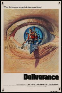 3m0210 DELIVERANCE int'l 1sh 1972 really cool completely different art of canoe emerging from eye!