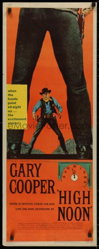 3m0053 HIGH NOON insert 1952 best different art of Gary Cooper between legs of Frank Miller!