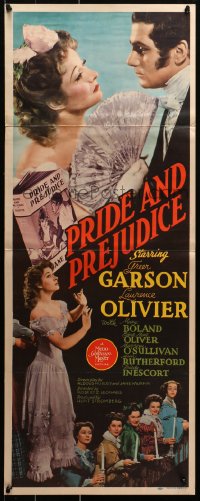 3m0057 PRIDE & PREJUDICE insert 1940 Laurence Olivier, Greer Garson, Jane Austen novel, ultra rare!