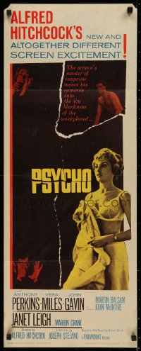 3m0059 PSYCHO insert 1960 sexy half-dressed Janet Leigh, Anthony Perkins, Alfred Hitchcock classic!