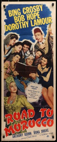 3m0061 ROAD TO MOROCCO insert 1942 Bob Hope & Bing Crosby surrounded by women + Dorothy Lamour!