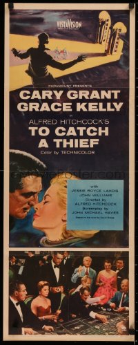 3m0069 TO CATCH A THIEF insert 1955 Grace Kelly & Cary Grant, Hitchcock, roulette gambling scene!