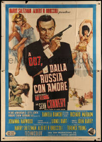 3m0183 FROM RUSSIA WITH LOVE Italian 2p 1965 art of Sean Connery as James Bond & sexy ladies, rare!