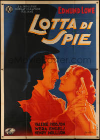 3m0184 GREAT IMPERSONATION Italian 2p 1937 Ballester art of Edmund Lowe & Valerie Hobson, ultra rare!