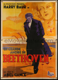 3m0185 LIFE & LOVES OF BEETHOVEN Italian 2p 1937 Abel Gance, Fezzazi art of Harry Baur, ultra rare!