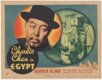 3m0257 CHARLIE CHAN IN EGYPT TC 1935 Warner Oland, Fetchit examines mummy sarcophagus, ultra rare!