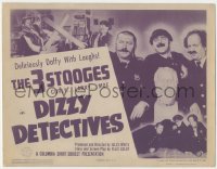 3m0259 DIZZY DETECTIVES linen TC 1943 Three Stooges with Moe, Larry & Curly Howard, ultra rare!
