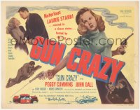 3m0262 GUN CRAZY TC 1950 great image of thrill crazy bad girl Peggy Cummins, film noir classic!
