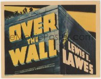 3m0268 OVER THE WALL TC 1938 great title treatment art w/convict escaping & guards chasing, rare!