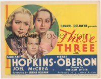 3m0272 THESE THREE TC 1936 Joel McCrea in a love triangle between Miriam Hopkins & Merle Oberon!