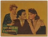3m0315 THEY MADE ME A CRIMINAL LC 1939 John Garfield between sexiest Ann Sheridan & Pepper, rare!