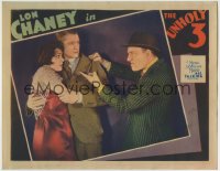 3m0319 UNHOLY 3 LC 1930 great c/u of angry Lon Chaney threatening Lila Lee & Elliott Nugent, rare!