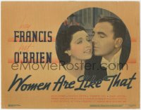 3m0277 WOMEN ARE LIKE THAT TC 1938 romantic c/u of Pat O'Brien & beautiful Kay Francis, very rare!