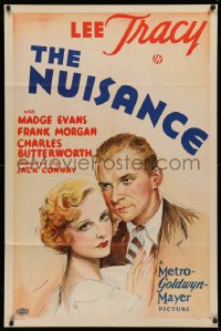 3m0234 NUISANCE style D 1sh 1933 great art of lawyer Lee Tracy & beautiful Madge Evans, ultra rare!