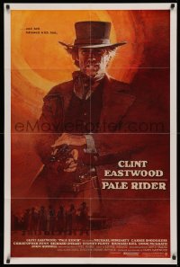 3m0235 PALE RIDER int'l 1sh 1985 iconic different c/u art of cowboy Clint Eastwood by David Grove!