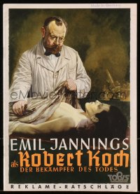 3m0168 ROBERT KOCH, DER BEKAMPFER DES TODES German pressbook 1939 Emil Jannings w/nude corpse, rare!