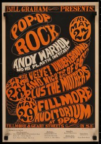 3m0101 ANDY WARHOL/VELVET UNDERGROUND/NICO/MOTHERS 1st printing 14x20 music poster 1966 Wilson art!