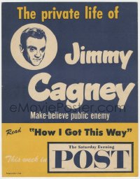 3m0174 SATURDAY EVENING POST 11x14 advertising poster 1943 the private life of Jimmy Cagney, rare!