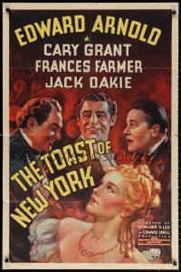 3m0248 TOAST OF NEW YORK 1sh 1937 art of sexy Frances Farmer, Cary Grant, Edward Arnold, Jack Oakie!