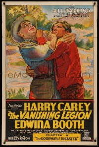 3m0252 VANISHING LEGION chapter 5 1sh 1931 great art of Harry Carey in death struggle, serial, ultra rare!