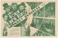 3m0140 MONKEY BUSINESS herald 1931 great Alajalov art of all 4 Marx Brothers including Zeppo, rare!