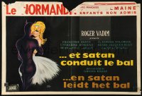 3p0150 AND SATAN CALLS THE TURNS Belgian 1962 cool art of Catherine Deneuve dancing with Devil!
