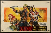 3p0159 DJANGO SHOOTS FIRST Belgian 1966 Django Spara Per Primo, cool Symeoni western art!