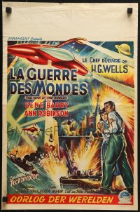 3p0199 WAR OF THE WORLDS Belgian 1953 H.G. Wells, George Pal, cool completely different art!