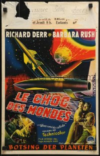 3p0201 WHEN WORLDS COLLIDE Belgian 1951 George Pal classic doomsday thriller, cool sci-fi artwork!