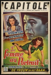 3p0205 WOMAN IN THE WINDOW Belgian R1950s Fritz Lang, Edward G. Robinson, sexy Joan Bennett!