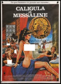 3p0111 CALIGULA & MESSALINA French 16x22 1982 incredibly sexy art of mostly naked Betty Roland!