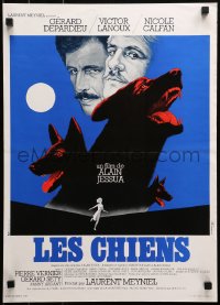 3p0115 DOGS French 16x22 1979 Jessua's Les Chiens, Gerard Depardieu, artwork by Rene Ferracci!