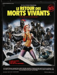 3p0139 RETURN OF THE LIVING DEAD French 15x20 1984 Landi art of zombies & sexy girl in cemetery!