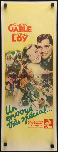 3p0102 TOO HOT TO HANDLE French 10x25 1938 different images of Clark Gable, Myrna Loy & Pidgeon!
