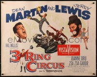 3p0756 3 RING CIRCUS style A 1/2sh 1954 Dean Martin & clown Jerry Lewis, Joanne Dru, Zsa Zsa Gabor