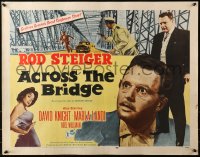 3p0766 ACROSS THE BRIDGE 1/2sh 1958 Rod Steiger in Graham Greene's great suspense story!