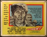 3p0775 ATTACK style A 1/2sh 1956 Robert Aldrich, art of WWII soldiers Jack Palance & Eddie Albert!
