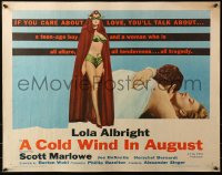3p0831 COLD WIND IN AUGUST 1/2sh 1961 Scott Marlowe, sexy half-dressed masked Lola Albright!