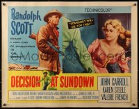 3p0845 DECISION AT SUNDOWN style A 1/2sh 1957 Randolph Scott with rifle, directed by Budd Boetticher!