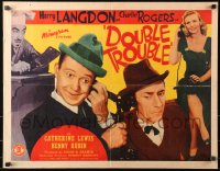 3p0852 DOUBLE TROUBLE 1/2sh 1941 wacky WWII orphans Harry Langdon & Charley Rogers, ultra-rare!