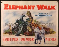 3p0858 ELEPHANT WALK style A 1/2sh 1954 sexy Elizabeth Taylor, Dana Andrews & Peter Finch in India!