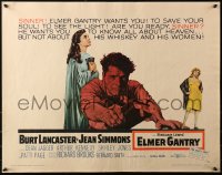3p0859 ELMER GANTRY style A 1/2sh 1960 Burt Lancaster, Jean Simmons, Shirley Jones & Patti Page!